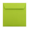 Square envelopes 7,28 x 7,28 in in apple green with adhesive strips