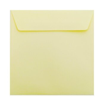 Enveloppes carr&eacute;es 185x185 mm en jaune clair avec...