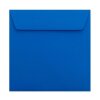 Buste quadrate 185x185 mm in blu reale con strisce adesive