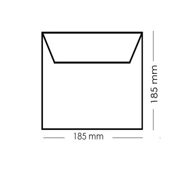 Buste quadrate 185x185 mm in nero con strisce adesive