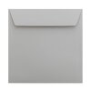 Sobres cuadrados de 185x185 mm en gris con tiras adhesivas