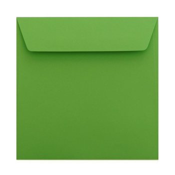 Buste quadrate 185x185 mm in verde erba con strisce adesive