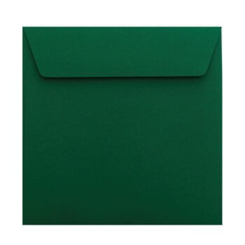 Buste quadrate 185x185 mm in verde abete con strisce adesive
