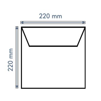 Briefumschläge quadratisch 22x22 cm in Transparent haftklebend