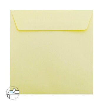 Enveloppes carrées 22x22 cm en adhésif jaune clair
