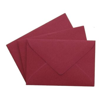 Mini enveloppe 60 x 90 mm bordeaux à rabat triangulaire