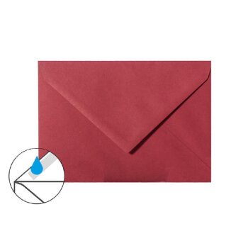 Mini enveloppe 60 x 90 mm bordeaux à rabat triangulaire