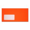 Neon Briefumschläge 11x22 cm mit Haftstreifen und Fenster - Neon Orange-Rot