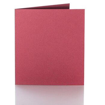 Faltkarten 125 x 125 mm, 240g - Weinrot