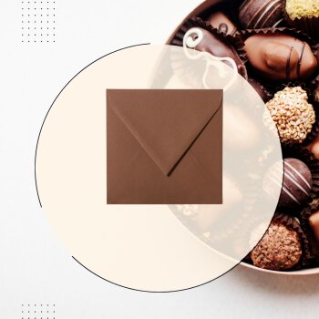 25 enveloppes 150 x 150 mm, 120 g / m² - chocolat
