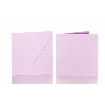 25 square envelopes 125 x 125 mm + 25 folded cards 120 x 120 mm - intensive lilac