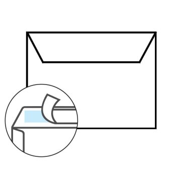 Enveloppes transparentes DIN C6 (114 x 162 mm) avec bandes adhésives