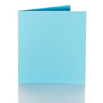 Cartes pliantes 150 x 150 mm, 240g bleu