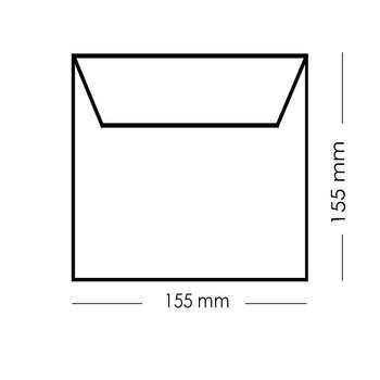 Quadratische Umschläge 155 x 155 mm - Transparent mit Haftstreifen