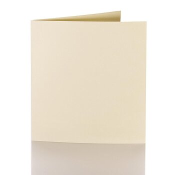 Faltkarten 105 x 105 mm, 240g Zartcreme