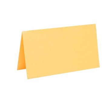 25 place cards, folded card 5x9 cm  yellow-orange