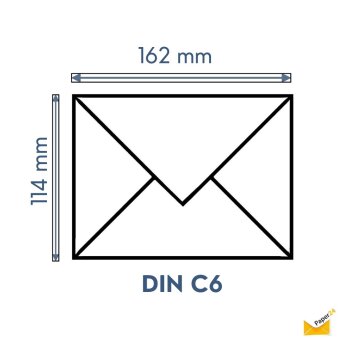 Sobres C6 (11.4x16.2 cm) - marfil con una aleta triangular