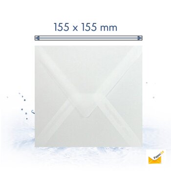 Square envelopes 6,10 x 6,10 in in transparent wet adhesive