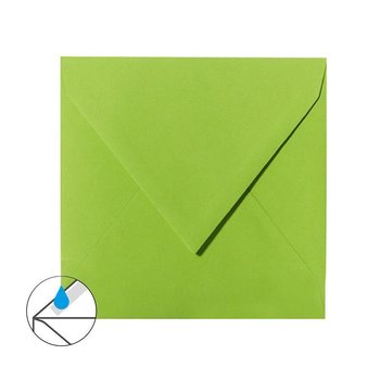 Enveloppes carrées 125x125 mm vert gazon avec rabat triangulaire