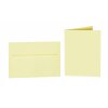 25 sobres de colores B6 con tiras adhesivas + tarjetas plegables 12x17 cm amarillo pálido