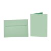 25 sobres de colores B6 con tiras adhesivas + tarjetas plegables 12x17 cm verde claro