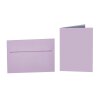 25 sobres de colores B6 con tiras adhesivas + tarjetas plegables 12x17 cm violeta-azul
