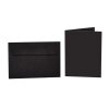 25 coloured envelopes B6 mit Self-Adhesive Strip  + folded cards 12x17 cm  black