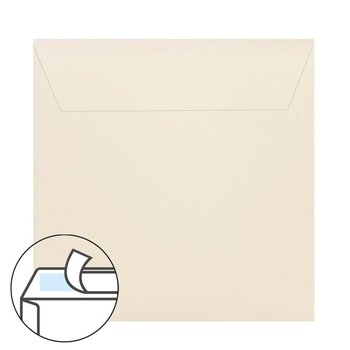 Enveloppes carrées 125x125 mm crème souple avec bandes adhésives
