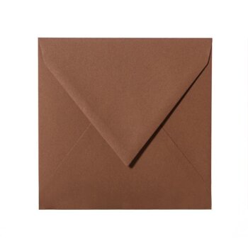 Square envelopes 5,12 x 5,12 in chocolate with triangle flap