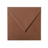 Buste quadrate 130x130 cioccolato con patta triangolare