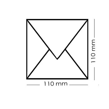 Enveloppes carrées 11x11 cm chocolat à rabat triangulaire