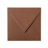 Enveloppes carrées 11x11 cm chocolat à rabat triangulaire