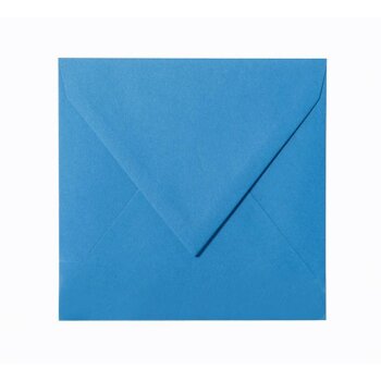 Enveloppes carrées 11x11 cm bleu intense avec rabat triangulaire