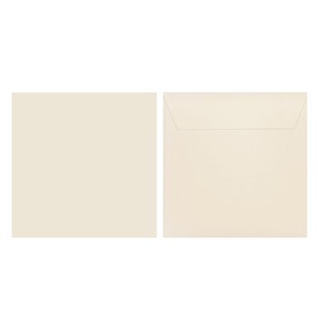 Square envelopes 5,51 x 5,51 in soft cream with adhesive strips