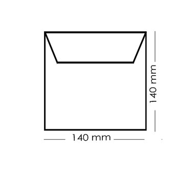 Quadratische Umschläge 140x140 mm Zartcreme mit Haftstreifen