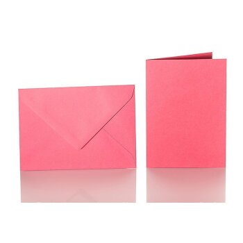 Buste C5 + cartoncino pieghevole 15x20 cm - rosa