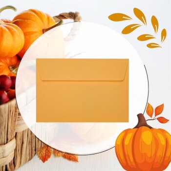 B6 envelopes with adhesive 4,92 x 6,93 in in yellow-orange