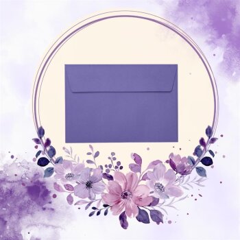Enveloppes autocollantes B6 125x176 mm en violet