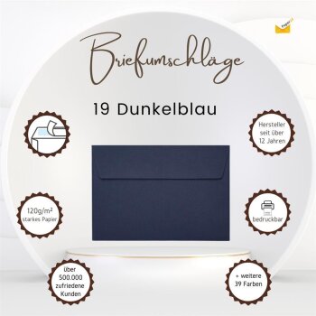 DIN B6 Briefumschläge haftklebend 125x176 mm in Dunkelblau