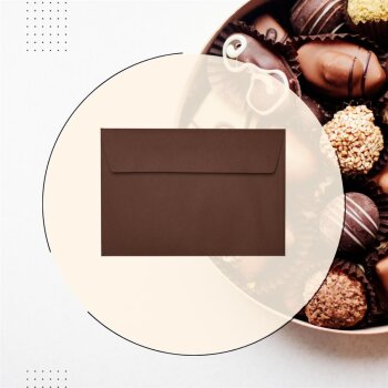 Enveloppes autocollantes B6 125x176 mm en chocolat