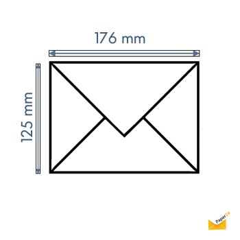 25 enveloppes DIN B6 (125 x 176 mm) avec rabat pointu 120 g / qm 03 Camel