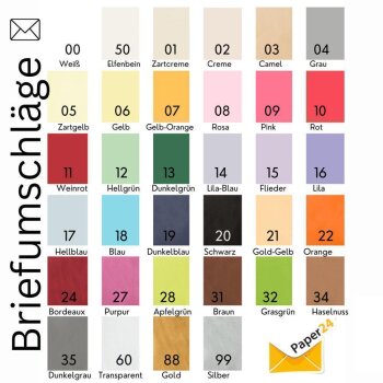 25 enveloppes DIN B6 (125 x 176 mm) avec rabat pointu 120 g / qm 05 jaune tendre