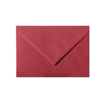 25 enveloppes DIN B6 (125 x 176 mm) avec rabat pointu 120 g / qm 11 rouge vin