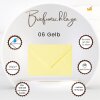 1 envelope each DIN B6 (4.92 x 6.93 in) with flap 120 g / qm 06 yellow