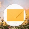 1 envelope each DIN B6 (4.92 x 6.93 in) with a flap 120 g / qm 07 yellow-orange