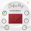 1 envelope each DIN B6 (4.92 x 6.93 in) with flap 120 g / sqm 24 Bordeaux