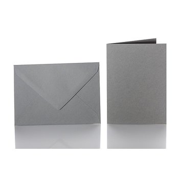 Enveloppes C6 + carte pliante 10x15 cm - gris foncé