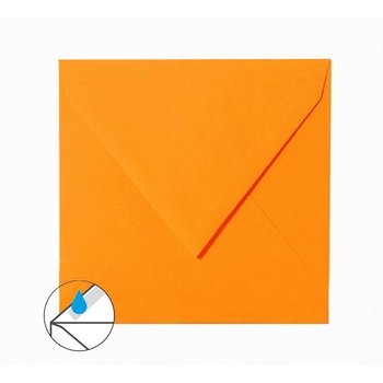 Colored envelopes 6.10 x 6.10 in wet adhesive 120g / m² 25 pieces in bright orange