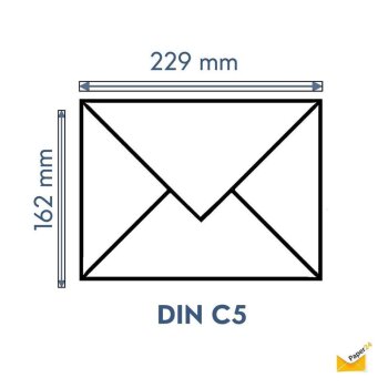 Enveloppes DIN C5 (162 x 229 cm) adhésif humide 120 g / qm 00 blanc