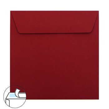Envelope with adhesive 6,10 x 6,10 in in Bordeaux 120 g / sqm